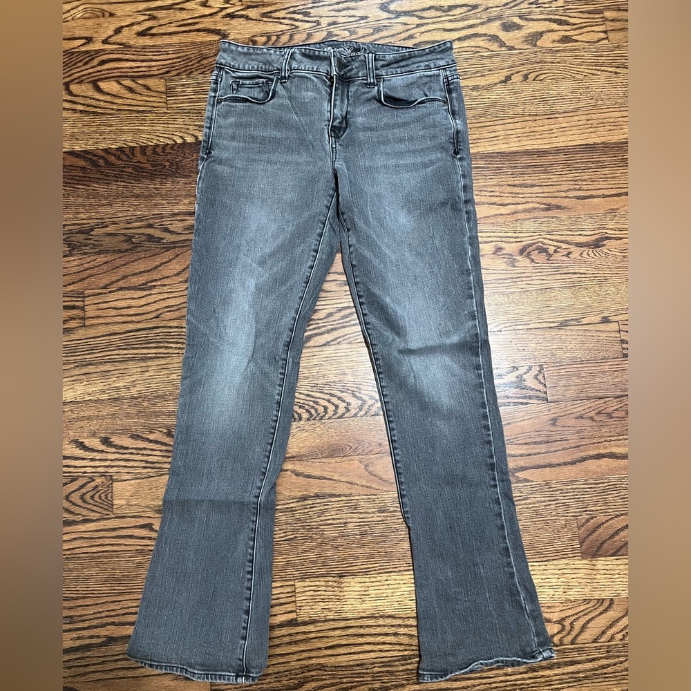 American Eagle Outfitters Gray Skinny Kick Jeans Stretch